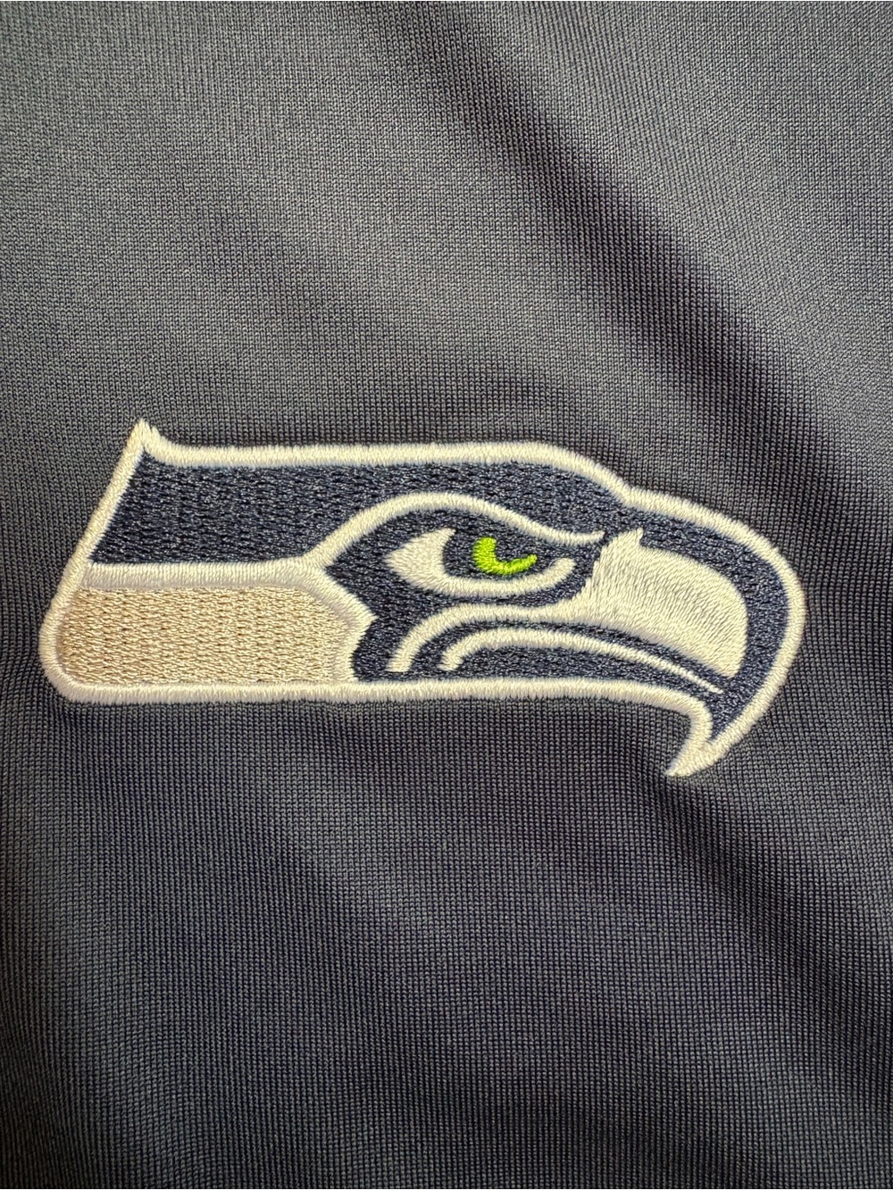 Antigua NFL Seattle Seahawks Navy Performance Quarter-Zip Lightweight Pullover - Picture 4 of 6